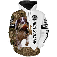 Load image into Gallery viewer, Pheasant Hunting with Springer Spaniel Dog Custom Name Camo Full Printing Shirts, English Springer Spaniel - FSD2770