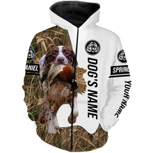 Load image into Gallery viewer, Pheasant Hunting with Springer Spaniel Dog Custom Name Camo Full Printing Shirts, English Springer Spaniel - FSD2770