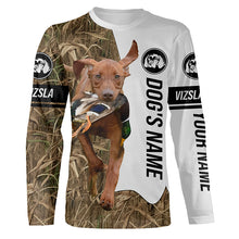 Load image into Gallery viewer, Duck Hunting with Vizsla Dog Custom Name Camo Full Printing Shirts, Gundog hunting Shirt - FSD2776