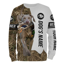 Load image into Gallery viewer, Duck Hunting with Weimaraner Dog Custom Name Camo Full Printing Shirts, Gundog hunting Shirt - FSD2778