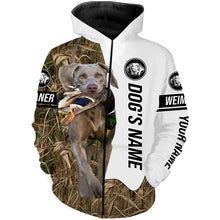 Load image into Gallery viewer, Duck Hunting with Weimaraner Dog Custom Name Camo Full Printing Shirts, Gundog hunting Shirt - FSD2778