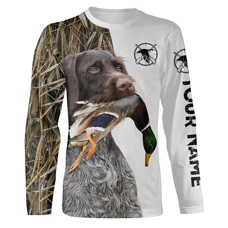 Duck Hunting With Dog Deutsch Drahthaar Customize Name Shirts, Personalized Gifts - FSD2786