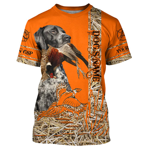 Black Roan GSP Dog Pheasant Hunting Blaze Orange Hunting Shirts for Hunter, Bird Hunters FSD4159