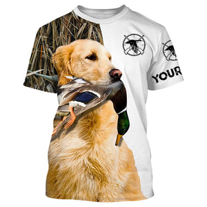 Duck Hunting With Dog Golden Retriever Customize Name 3D All Over Printed Shirts - Personalized Hunting Gifts FSD2166