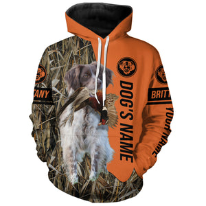 Liver Brittany Hunting Dog Customized Name All over printed Shirts for Hunters, Hunting Gifts FSD4222