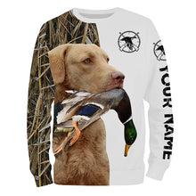 Load image into Gallery viewer, Duck Hunting With Dog Chesapeake Bay Retriever Custom Name 3D All Over Print Shirt, Hoodie Personalized Hunting Gifts FSD1864