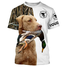 Load image into Gallery viewer, Duck Hunting With Dog Chesapeake Bay Retriever Custom Name 3D All Over Print Shirt, Hoodie Personalized Hunting Gifts FSD1864