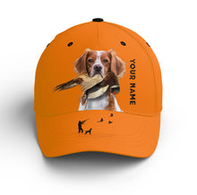 Load image into Gallery viewer, Hunting Dogs Pheasant Hunting Blaze Orange Custom Name Hat for Men, Choose hunting dog breeds FSD3967