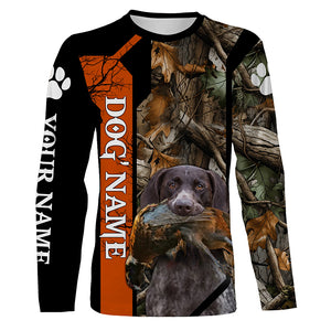 German Shorthaired Pointer Dog Pheasant hunting Camo customized Name Shirts for Hunters FSD4023