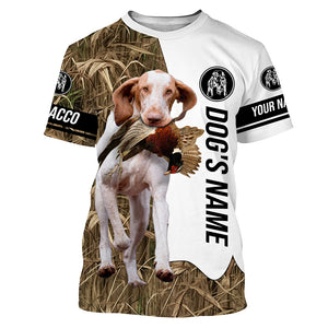 Pheasant Hunting with Bracco dog Custom Name Camo Full Printing Shirts, Bird Hunting Gifts FSD3565