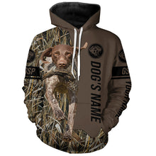 Load image into Gallery viewer, German Shorthaired Pointer Hunting dog customized Name Shirt, camo and brown color FSD4669