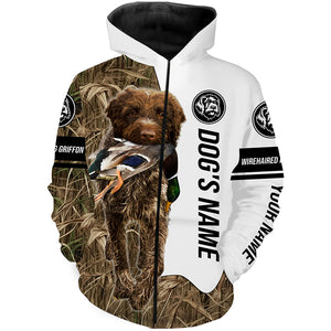 Duck Hunting Dog Wirehaired pointing griffon Customize Name Camo 3D All Over Printed Shirts FSD3440