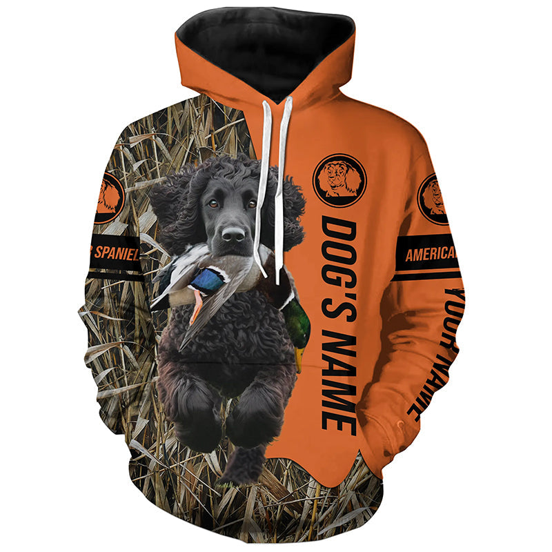 American Water Spaniels Hunting Dog Customized Name Camo Shirts for Hunters FSD4604