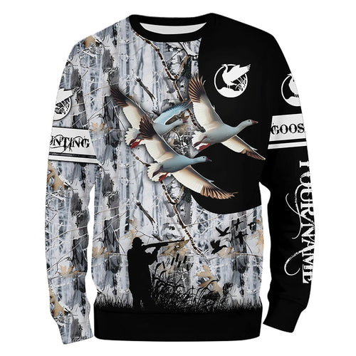 Snow Goose hunting camo customize Name 3D All over print Shirts, Hoodie, Long sleeve FSD1719