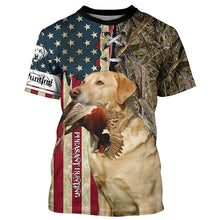 Load image into Gallery viewer, Yellow Labrador Retriever Hunting Bird Dog Pheasant Hunter American flag full printing shirt, Hoodie FSD3246