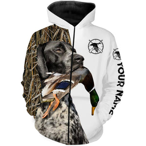 Duck Hunting With Dog black roan GSP German Shorthaired Pointer Customize Name Shirts Personalized Gifts FSD2631