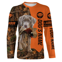 Load image into Gallery viewer, Pheasant Hunting with Dog Silver Labs Customize Name Shirts for Bird Hunter FSD4073