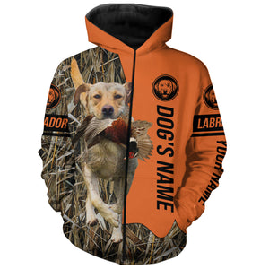 Yellow Labrador Retriever Hunting Dog Customized Name Zip Up Hoodie Shirt FSD4075