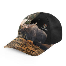 Load image into Gallery viewer, Moose Hunting Camouflage Custom Name 3D Hat - Outdoor Cap Hunting Gifts for Moose Hunter FSD2198