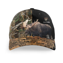 Load image into Gallery viewer, Moose Hunting Camouflage Custom Name 3D Hat - Outdoor Cap Hunting Gifts for Moose Hunter FSD2198