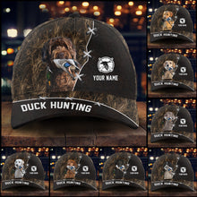 Load image into Gallery viewer, Duck Hunting Hat Waterfowl Camo with many Duck Hunting Dogs to choose from, Personalized  Duck Hunting Hat FSD4210