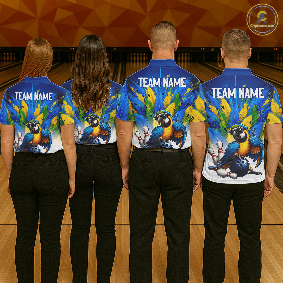 Custom Green Funny Parrot Bowling Jersey For Men Bowling League Bowling Team Shirts NHT1201