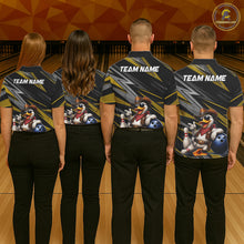 Load image into Gallery viewer, Personalized Team Jersey Men's Custom Cowboy Duck Bowling Polo &amp; 1/4 Zip Shirt |Yellow NHT1207