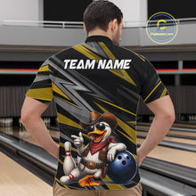 Load image into Gallery viewer, Personalized Team Jersey Men's Custom Cowboy Duck Bowling Polo &amp; 1/4 Zip Shirt |Yellow NHT1207