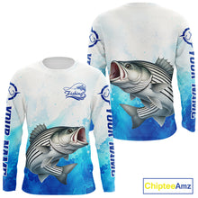 Load image into Gallery viewer, Striped Bass Fishing Long Sleeve Gift For Men Deep Sea Saltwater Angler Ocean Adventure 