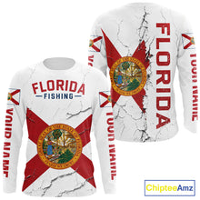 Load image into Gallery viewer, Florida Fishing Shirt Patriotic Florida Flag Long Sleeve UV Protection Fishing Jersey
