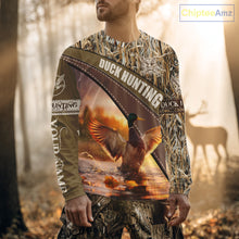 Load image into Gallery viewer, Mallard Duck Hunting Shirt Camo Custom Name Hunting Clothes For Hunters Best Gift NHT114