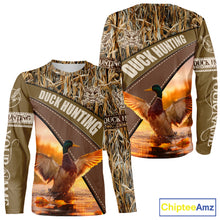 Load image into Gallery viewer, Mallard Duck Hunting Shirt Camo Custom Name Hunting Clothes For Hunters Best Gift NHT114