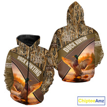 Load image into Gallery viewer, Mallard Duck Hunting Shirt Camo Custom Name Hunting Clothes For Hunters Best Gift NHT114