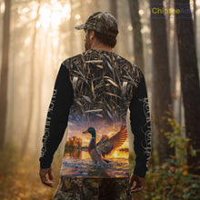 Load image into Gallery viewer, Mallard Duck Hunting Shirt Waterfowl Camo Custom Name Shirts, Personalized Hunting Clothes NHT116