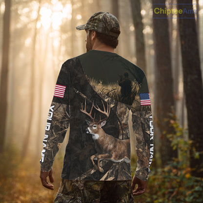 Whitetail Deer Hunting Shirt, Best Gifts for Deer Hunters, Hunting Hoodie For Men NHT351