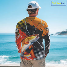 Load image into Gallery viewer, Personalized Redfish Fishing Jerseys, Red Drum Saltwater Tournament Fishing Shirts NHT464