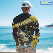 Load image into Gallery viewer, Custom Largemouth Bass Fishing Jerseys, Largemouth Bass Fishing Shirts Long Sleeve For Men|Yellow NHT728