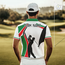 Load image into Gallery viewer, Mexican Flag White Golf Pattern Mens Polo Shirt Patriotic Mens Golf Shirt Mexico Golf Gifts NHT737