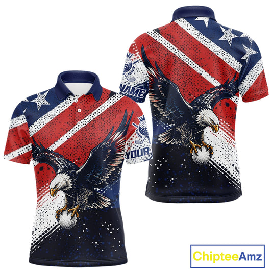 Mens Golf Polo Shirt Custom American Eagle Golf Shirts Personalized Golf Clubs Team Golf Top NHT902