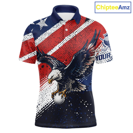 Mens Golf Polo Shirt Custom American Eagle Golf Shirts Personalized Golf Clubs Team Golf Top NHT902