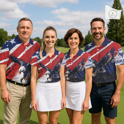 Womens Golf Polo Shirt Custom American Eagle Golf Shirts Personalized Golf Clubs Team Golf Top NHT902