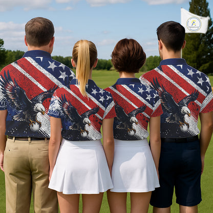 Womens Golf Polo Shirt Custom American Eagle Golf Shirts Personalized Golf Clubs Team Golf Top NHT902