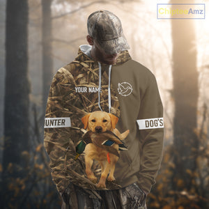 Duck Hunting Brown Camo Shirt With Yellow Lab For Duck Hunter - Beautiful Duck Hunting Gifts NHT228
