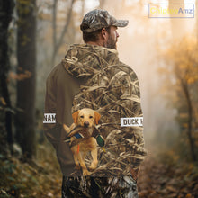 Load image into Gallery viewer, Duck Hunting Brown Camo Shirt With Yellow Lab For Duck Hunter - Beautiful Duck Hunting Gifts NHT228