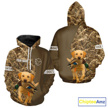 Load image into Gallery viewer, Duck Hunting Brown Camo Shirt With Yellow Lab For Duck Hunter - Beautiful Duck Hunting Gifts NHT228