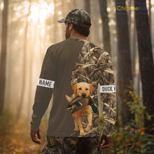 Load image into Gallery viewer, Duck Hunting Brown Camo Shirt With Yellow Lab For Duck Hunter - Beautiful Duck Hunting Gifts NHT228