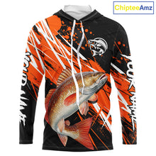Load image into Gallery viewer, Personalized Redfish Fishing Tournament, Red Drum Saltwater Fishing Shirts Long Sleeve Hooded NHT467