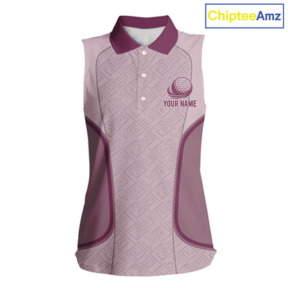 Sleeveless Womens Custom Name Golf Polo Shirt, Golf Team Shirt For Mom, Mother's Day Golf Gift NHT747