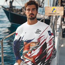 Load image into Gallery viewer, Custom Texas Flag Redfish Fishing Shirts, Texas Red Drum Fishing Shirts Long Sleeve For Team NHT913