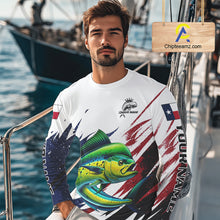Load image into Gallery viewer, Custom Texas Flag Mahi Mahi Fishing Shirts, Texas Dolphin Fishing Shirts Long Sleeve For Team NHT915